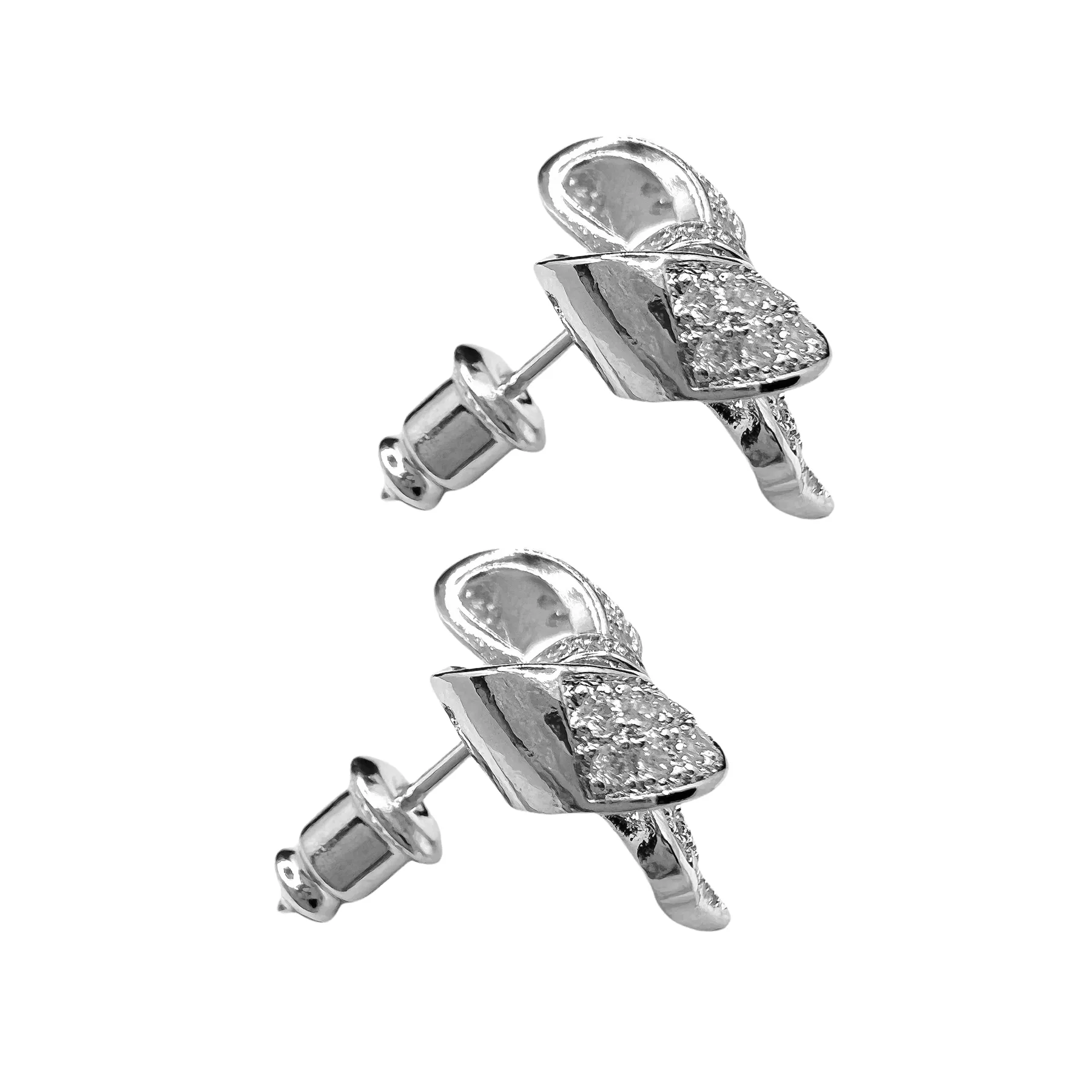 Crystal Bow Stud Earrings
