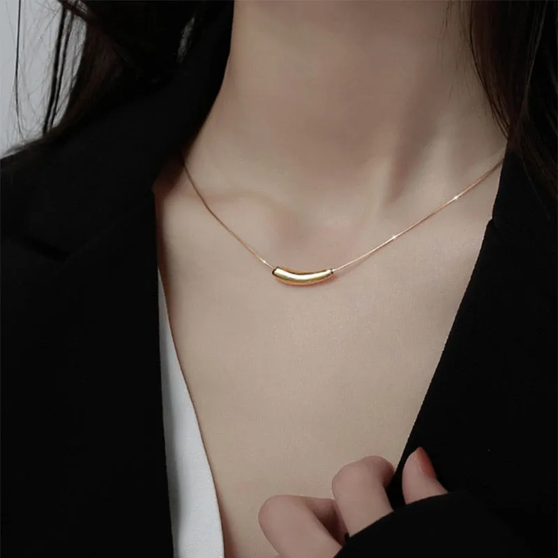 Fashion Casual Minimalism Curve Charms Snake Bone Chain Choker Necklaces Pendants For Women