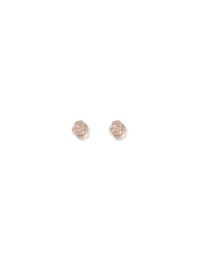 Maya Metal Flower & Crystal Stud Earrings